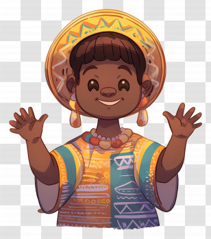 Africa Child Day - Smiling Child In Traditional Attire Transparent PNG