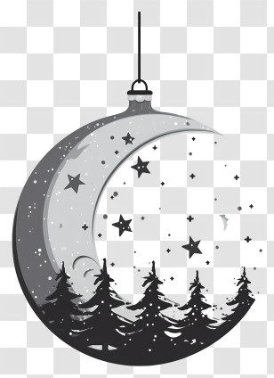 Illustration - Crescent Moon Ornament For Christmas Decor Transparent PNG