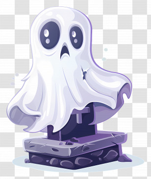 Halloween Ghost Tombstone - Spooky Ghost At Grave Transparent PNG