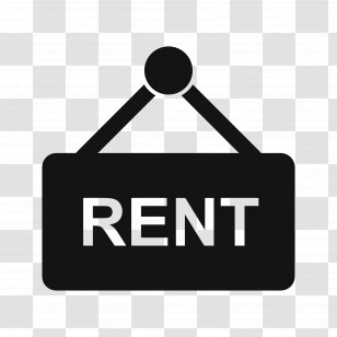 Rent Sign - Black Rent Logo Signboard Transparent PNG