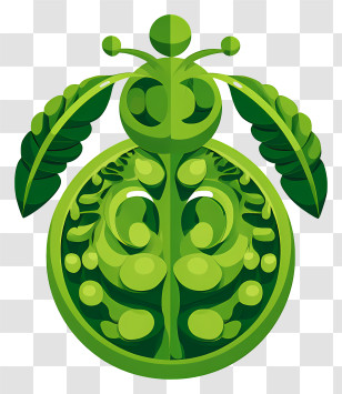 Green Vegetarian Symbol - Green Abstract Design Illustration Transparent PNG