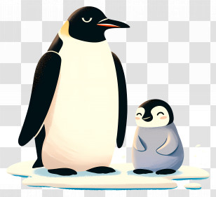 I Love Dad - Cartoon Penguins On Ice Transparent PNG