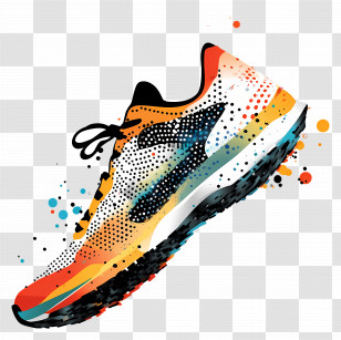Running Shoes - Colorful Sneaker Design Transparent PNG