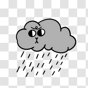 Icon - Angry Gray Cloud With Rain Transparent PNG