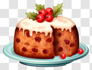 Pudding - Christmas Fruit Pudding Illustration Transparent PNG