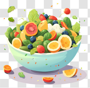 Fruit Salad - Fresh Fruit Salad In A Bowl Transparent PNG