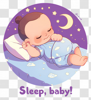 Baby Sleep Day - Sleeping Baby Illustration Transparent PNG