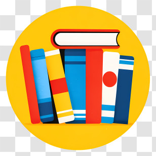 Teaching Icon - Colorful Books On A Shelf Transparent PNG