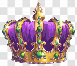 Mardi Gras Crown - Royal Crown With Jewels Transparent PNG