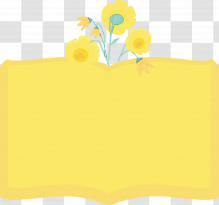 Rectangle Yellow Flower Meter Material Transparent PNG