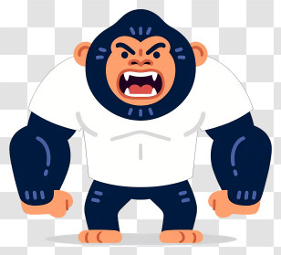 Cartoon Gorilla - Roaring Cartoon Gorilla Transparent PNG