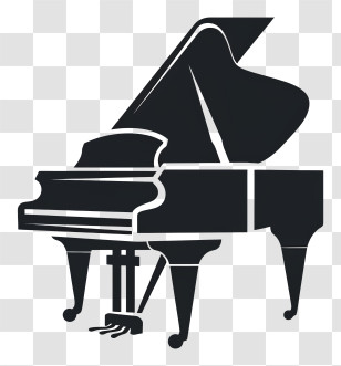Piano - Silhouette Of Grand Piano Transparent PNG