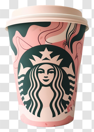 Starbucks Coffee Cup - Stylish Pink Starbucks Coffee Cup Design Transparent PNG