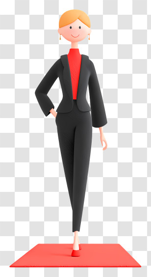 Walking On Red Carpet - Stylish Businesswoman Transparent PNG