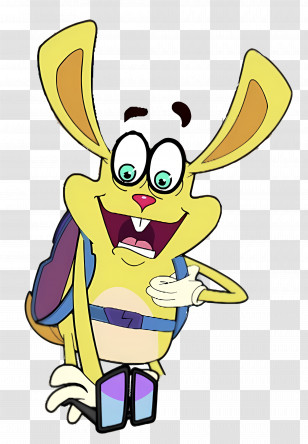 Tik Tak Tail - Surprised Cartoon Rabbit With Backpack Transparent PNG