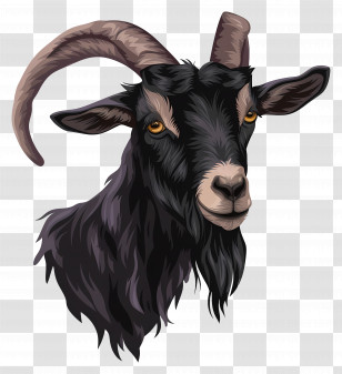 Goat - Realistic Black Goat Illustration Transparent PNG