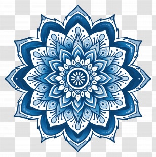 Mandala Pattern - Intricate Blue Mandala Design Transparent PNG