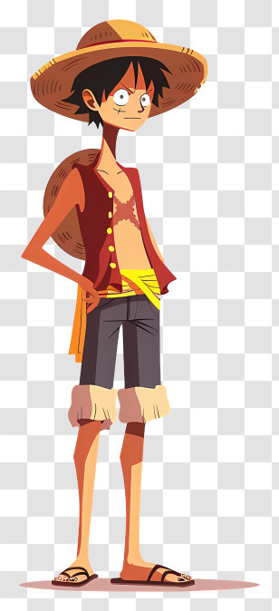 One Piece Luffy - Straw Hat Character Illustration Transparent PNG