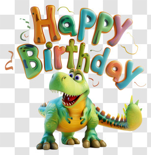 Dinosaur - Happy Birthday Dinosaur Greeting Transparent PNG
