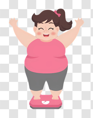 Fat Body - Happy Woman On Scale Transparent PNG