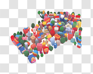 Icon - Colorful City Map Illustration Transparent PNG