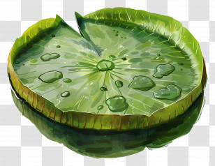 Lily Pad - Lily Pad With Water Droplets Transparent PNG
