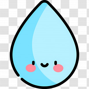 Water Drop - Cute Blue Water Droplet Illustration Transparent PNG