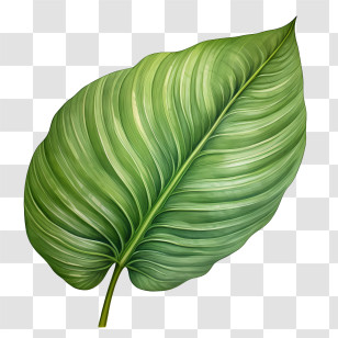 Tropical Leaf - Realistic Green Leaf Botanical Art Transparent PNG
