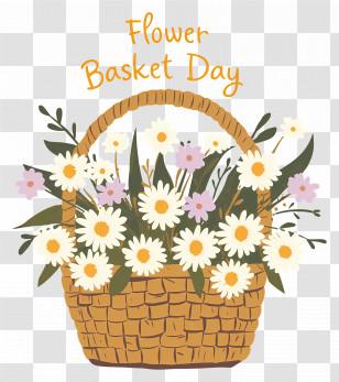 Flower Basket Day - Flower Basket For Flower Basket Day Transparent PNG