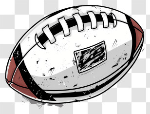 White Football - Rugged Football Illustration Transparent PNG