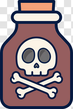 Icon - Poison Bottle With Skull And Crossbones Transparent PNG