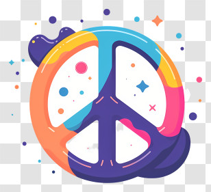 Peace Sign - Colorful Abstract Peace Symbol Transparent PNG