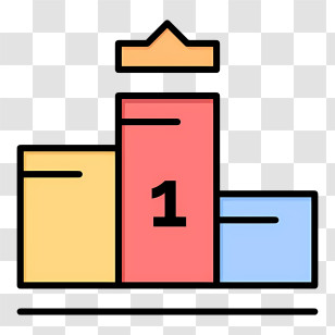 Modern Education Icon - Podium With Crown Icon Transparent PNG