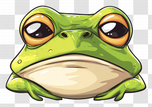 Frog Emoji - Cute Cartoon Frog Illustration Transparent PNG
