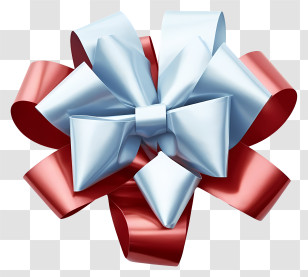Ribbon Bow - Red And Blue Decorative Ribbon Bow Transparent PNG