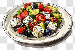Greek Salad - Delicious Greek Salad With Fresh Ingredients Transparent PNG