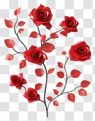 Valentines Day Roses - Red Roses Illustration Transparent PNG