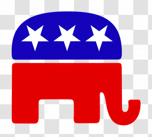 Republican Logo - Red And Blue Elephant Logo With Stars Transparent PNG