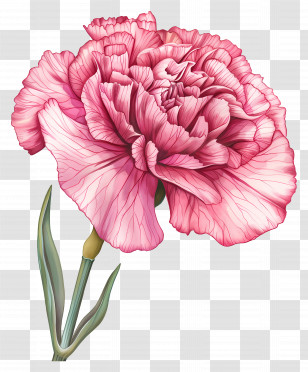 Carnation Pink - Pink Carnation Flower Illustration Transparent PNG