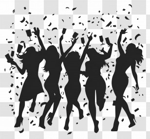 Party Silhouette - Silhouette Celebration With Confetti Transparent PNG