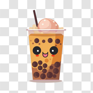 Bubble Tea - Cute Bubble Tea Cartoon Drawing Transparent PNG