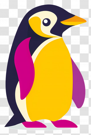 Penguin - Colorful Cartoon Penguin Illustration In Fun Style Transparent PNG