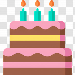 Birthday Cake - Festive Birthday Cake With Candles Transparent PNG