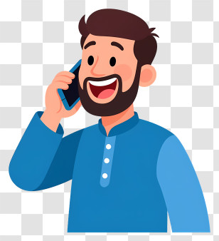 Pakistani Man - Happy Man Talking On Phone Transparent PNG