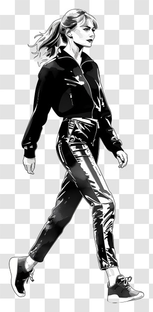 Taylor Swift Silhouette - Stylish Woman Walking In Casual Outfit Transparent PNG