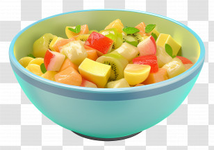 Waldorf Salad - Bowl Of Colorful Mixed Fruit Salad Transparent PNG