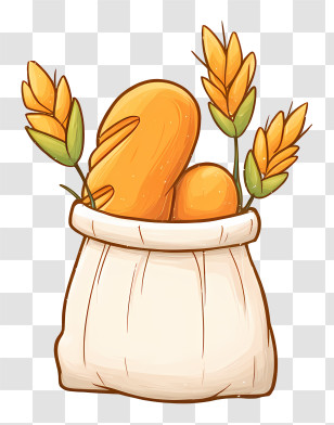 Bread In Plastic Bag - Bread And Wheat In A Bag Transparent PNG