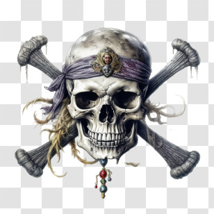 Jolly Roger - Pirate Skull With Crossbones Transparent PNG