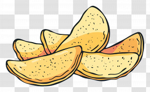 Potato Chips - Illustration Of Crispy Potato Chips As Snacks Transparent PNG