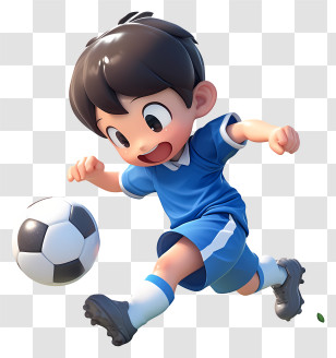Anime Soccer - Cartoon Boy Playing Soccer With Ball Transparent PNG